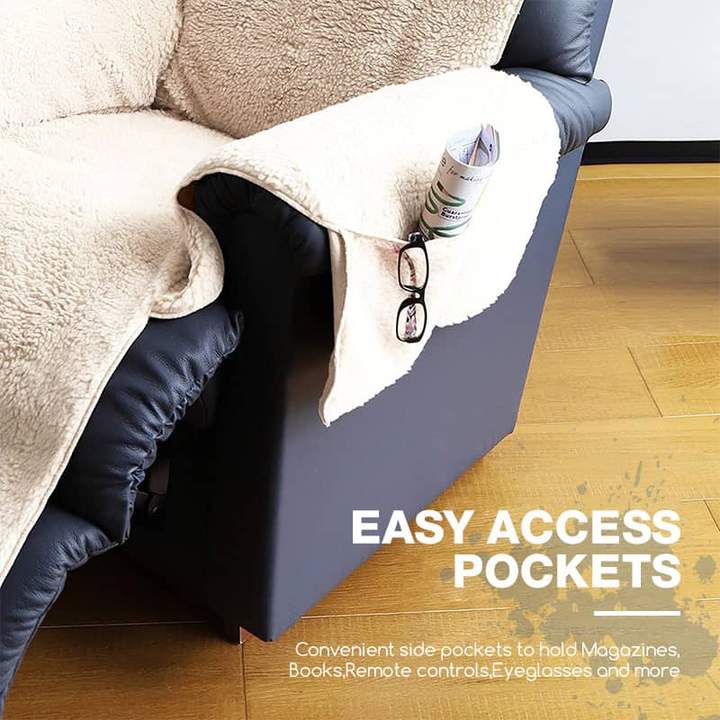Egyrészes polipolár kényelmes fekvőfotelhuzat zsebekkel - Image 4