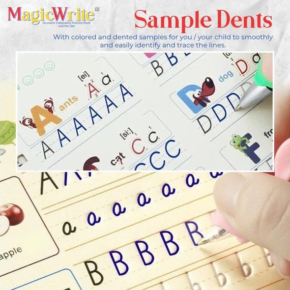 MagicWrite újrafelhasználható kalligráfia gyakorló könyv és tollkészlet - Image 3